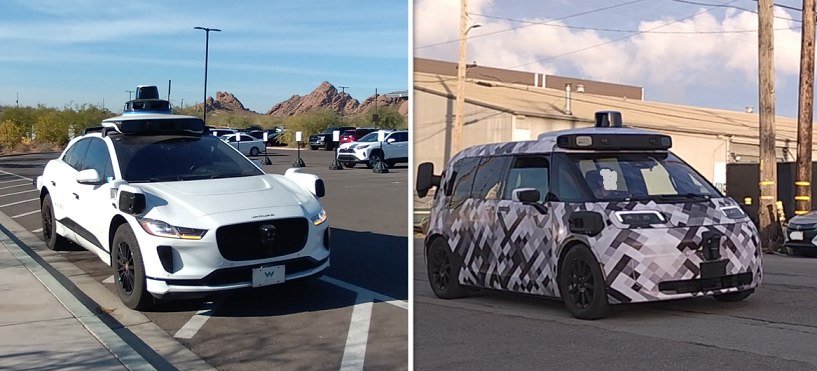 Waymoの現行車両:ジャガー「I-Pace」と実験中のZeekr製の次世代車両